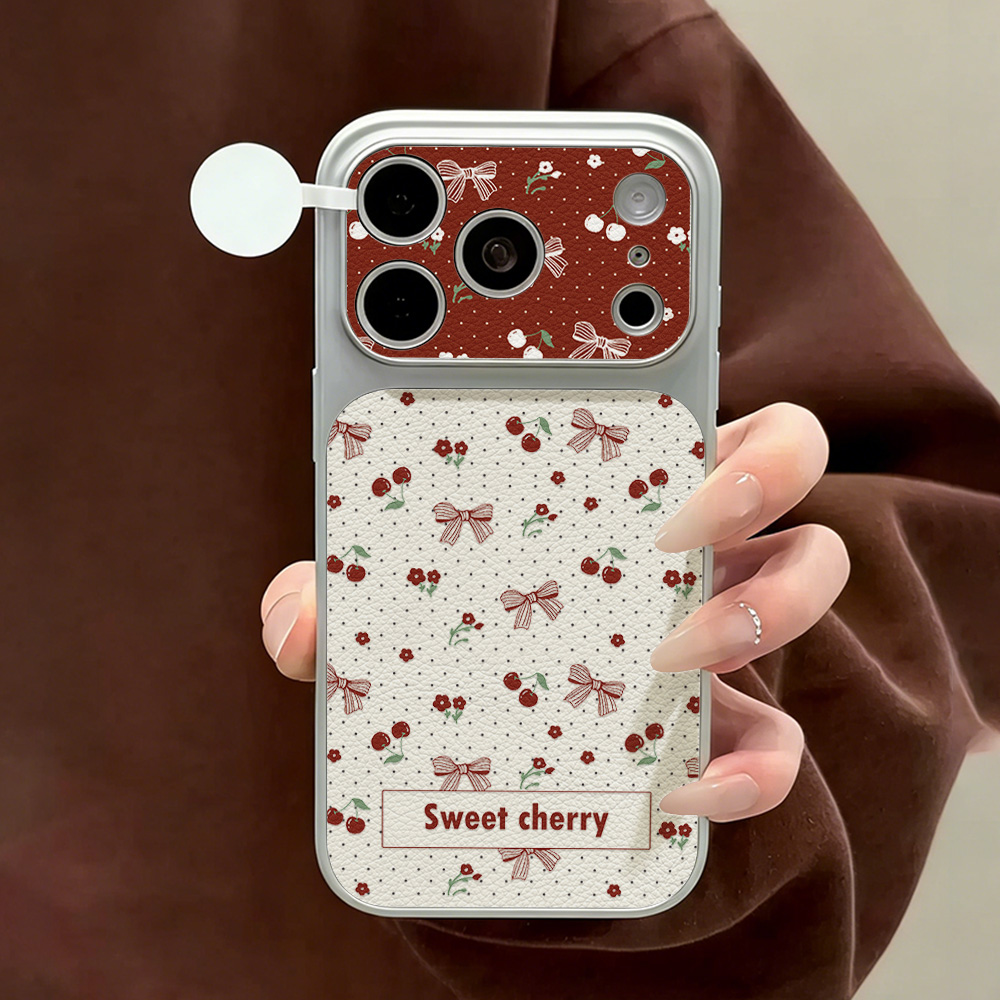 Phone Cases Quality - Süße Kirschblüten-Leder-Handyhülle für iPhone 12 14