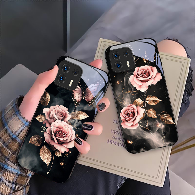 Phone Cases Motorola - Butterfly Love Pink Rose für Motorola